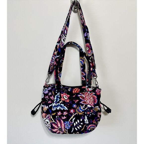 Vera Bradley Handbags - Vera Bradley Iconic Glenna‎ Satchel Purse Retire FOXWOOD Pattern Black